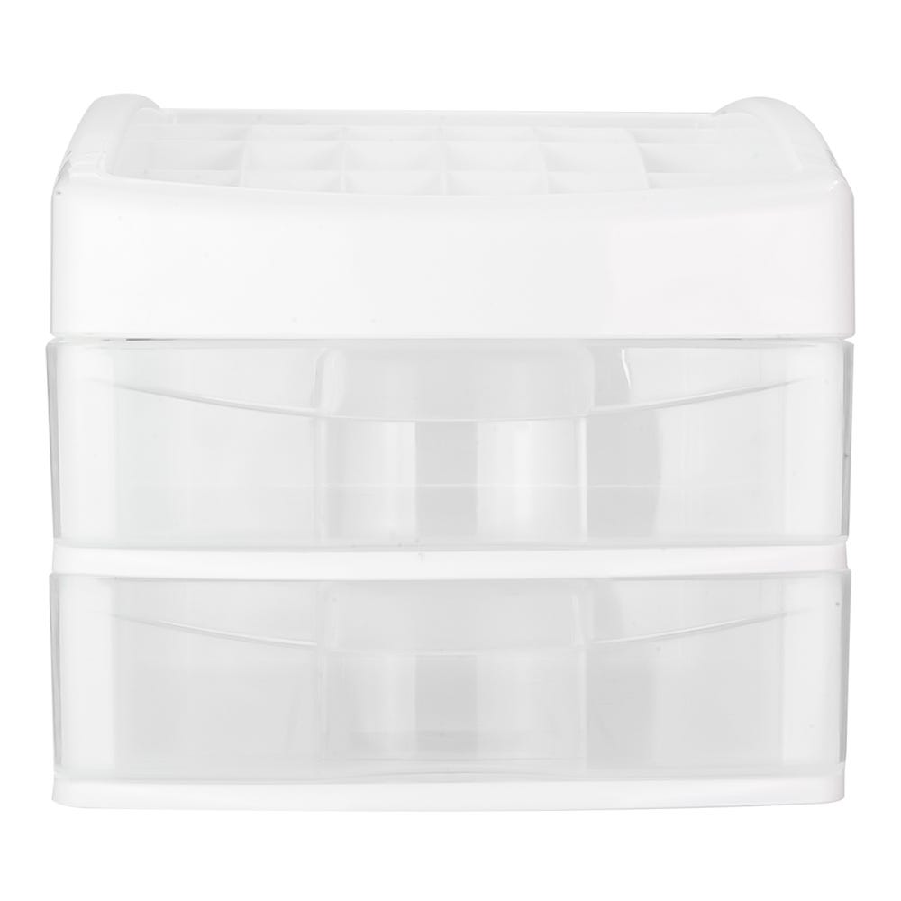 Organizador de maquillaje de polipropileno con dos cajones 8102 Italhome