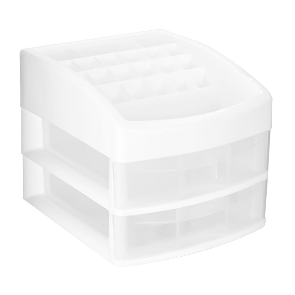 Organizador de maquillaje de polipropileno con dos cajones 8102 Italhome