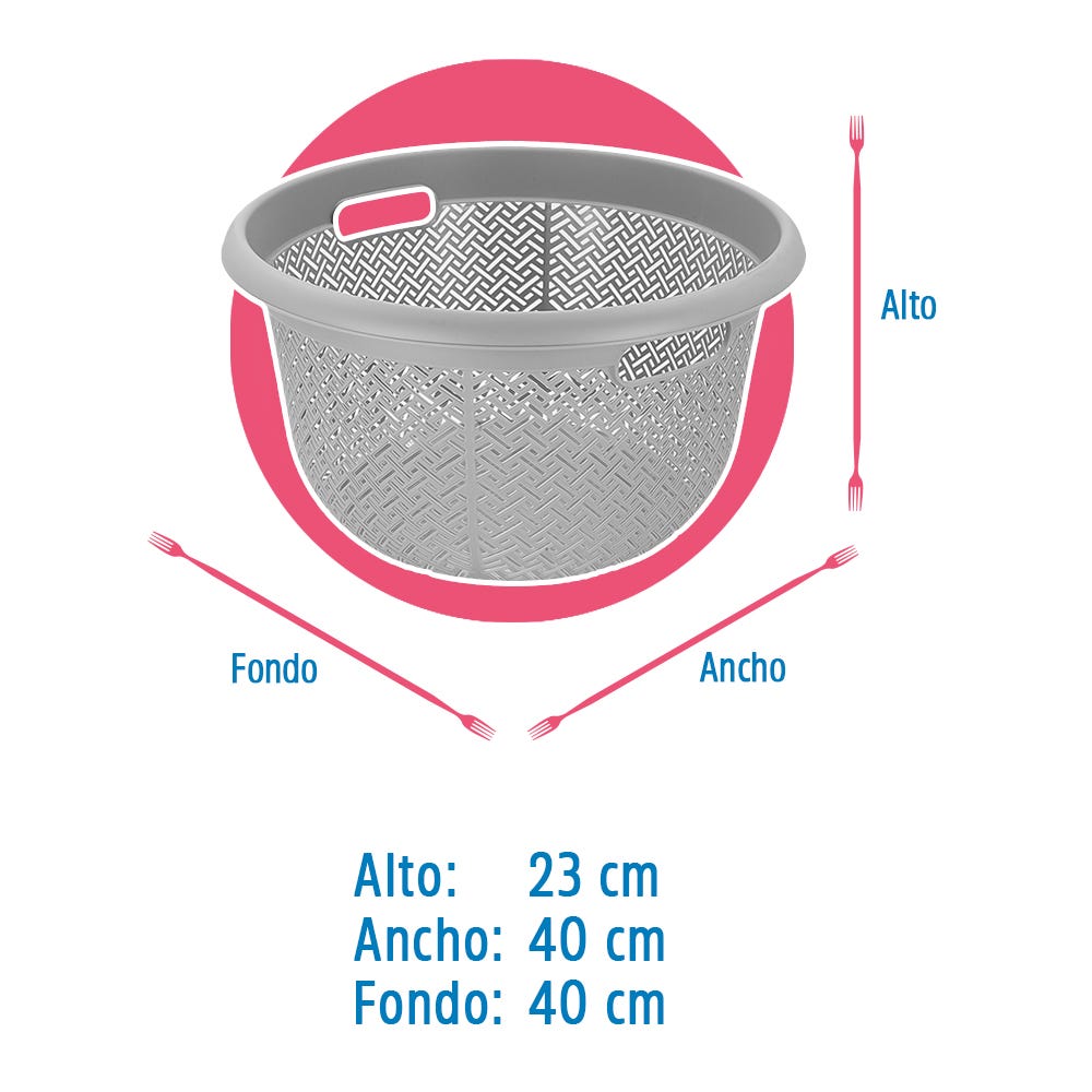 Cesta para ropa de polipropileno redonda 8160 Italhome
