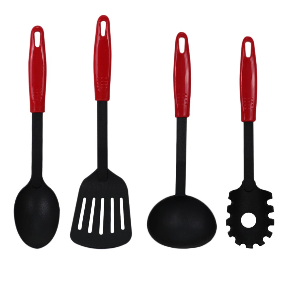 Set 4 utensilios rojo Valery