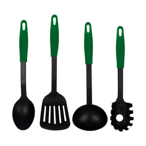 Set 4 utensilios nylon mango verde Valery