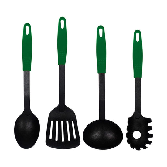 Set 4 utensilios nylon mango verde Valery