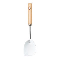 Volteador de acero inoxidable liso con mango de madera chico VAL241 Valery