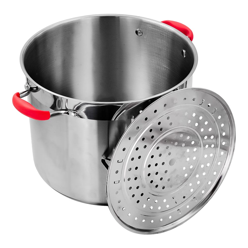 Olla con vaporera de acero inoxidable14 litros BCP16L Bogner