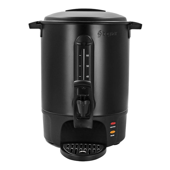 Cafetera percoladora de acero inoxidable 60 tazas negro BCM10L Bogner