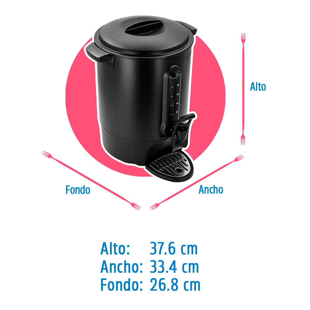 Cafetera percoladora de acero inoxidable 60 tazas negro BCM10L Bogner