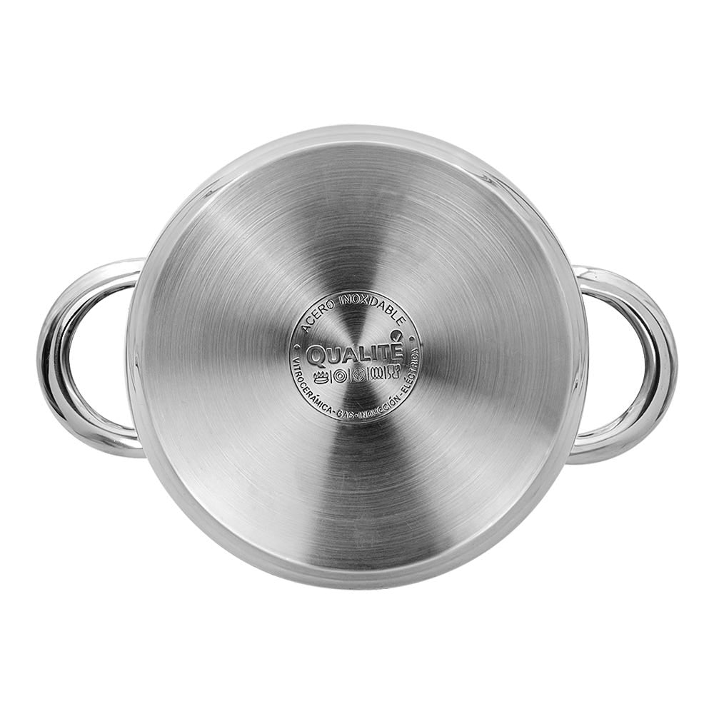Olla baja de acero inoxidable acabo espejo 2.5 L Qualité