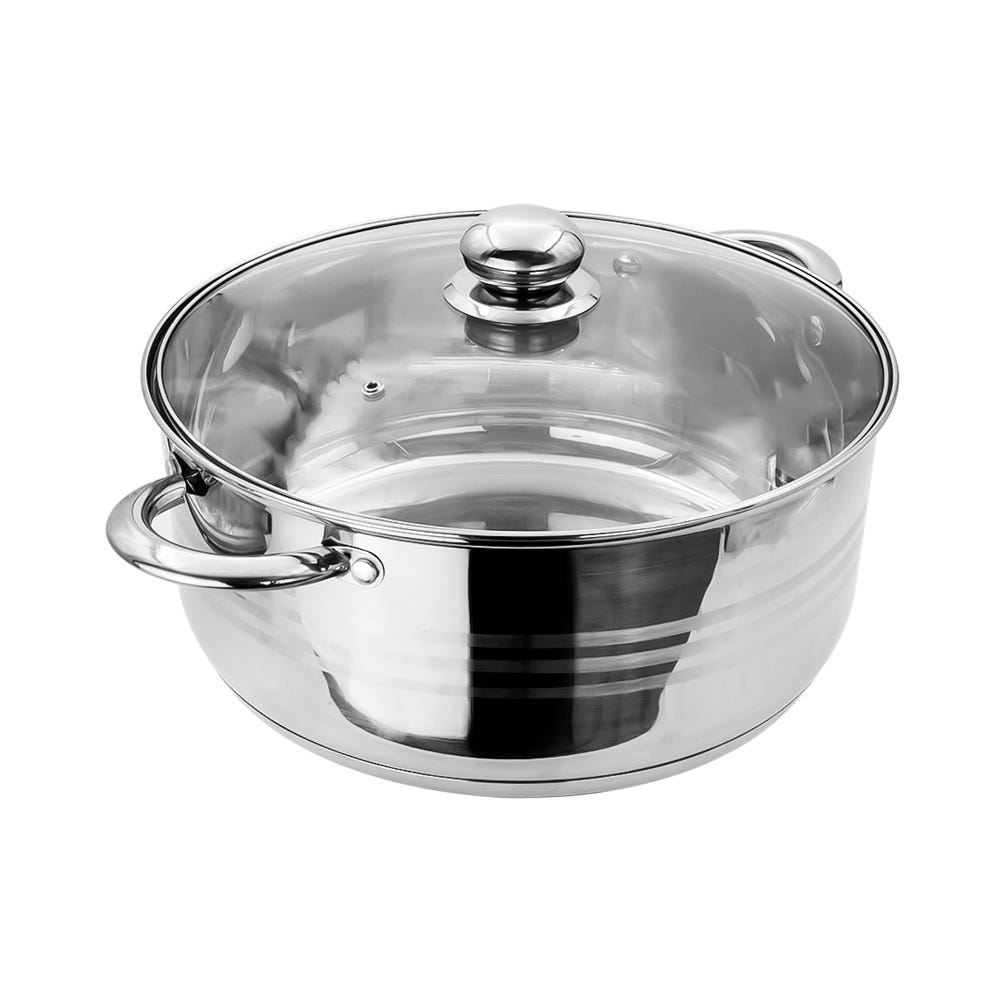 Olla baja de acero inoxidable acabado espejo 8 L Qualité