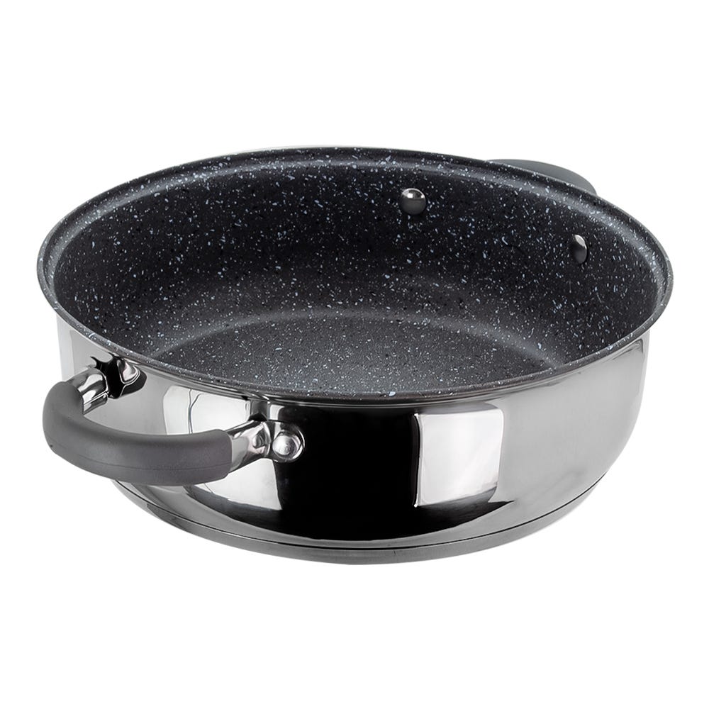 Cacerola de acero inoxidable con antiadherente mármol gris 3.800 litros ATS-127 Qualité