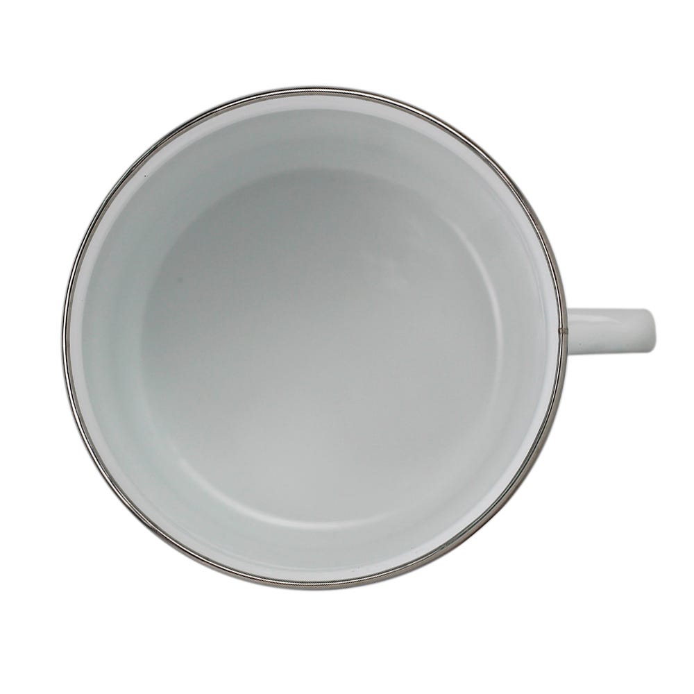 Pocillo peltre con arillo de acero inoxidable 14 cm