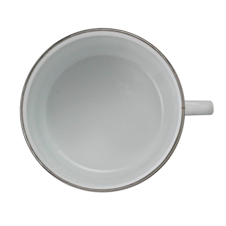 Pocillo peltre con arillo de acero inoxidable 14 cm