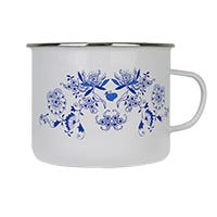 Pocillo peltre con arillo de acero inoxidable 14 cm