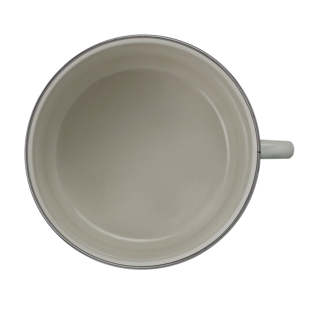 Pocillo peltre con arillo de acero inoxidable 16 cm
