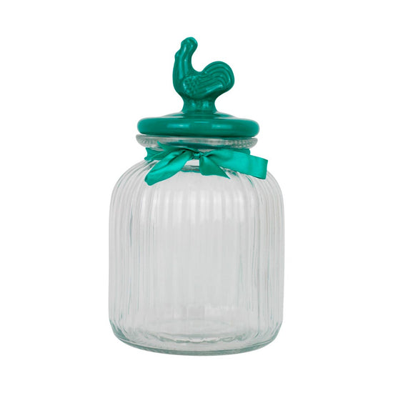 Recipiente redondo de vidrio con tapa de cerámica 3 L