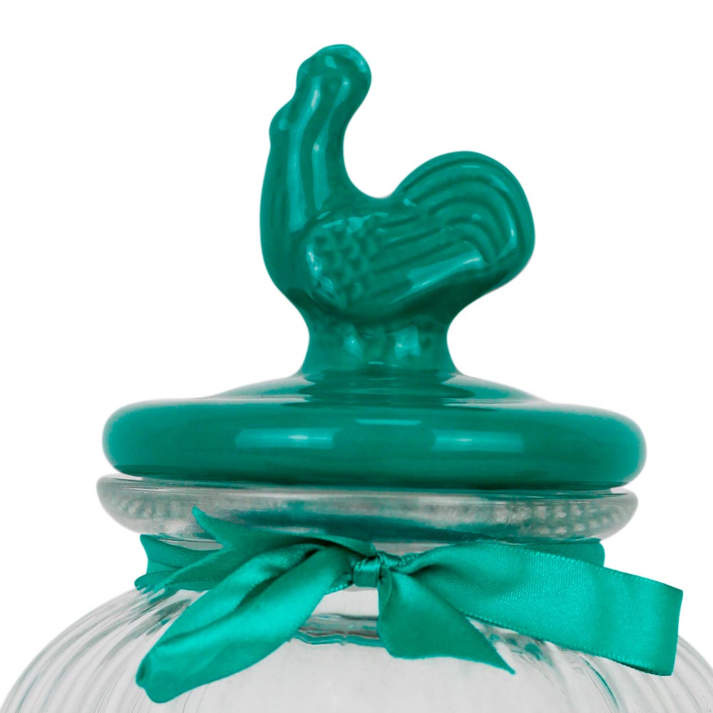 Recipiente redondo de vidrio con tapa de cerámica 3 L