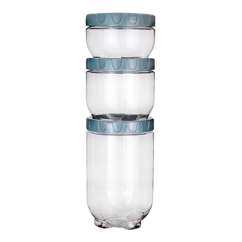 Juego de contenedores de plástico apilables 3 piezas 500-3102/4/6-24 Home Sweet Home