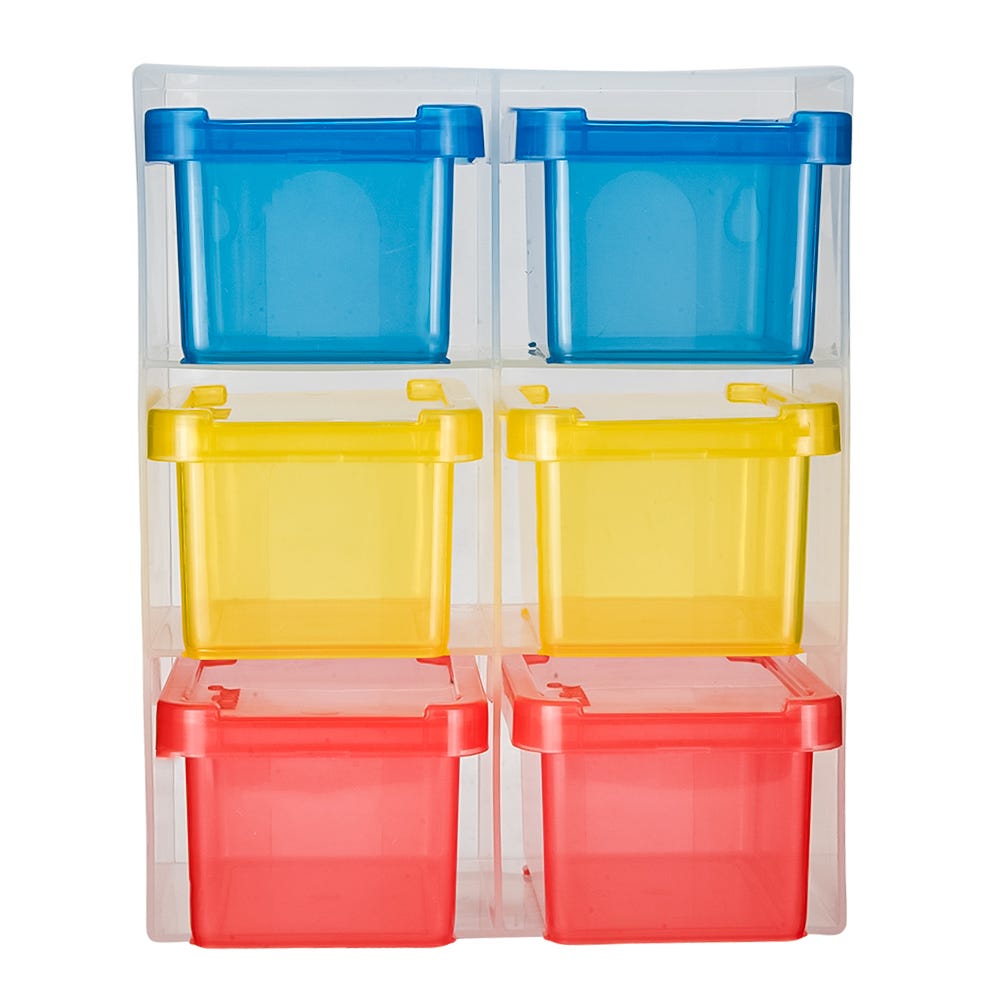 Juego de cajas de plástico de almacenamiento con base 6 piezas 200-7003-72 Home Sweet Home