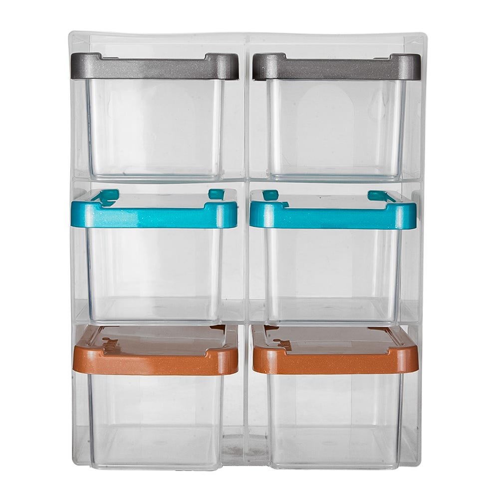 Juego de cajas de plástico de almacenamiento con base 6 piezas 200-7003-72 Home Sweet Home