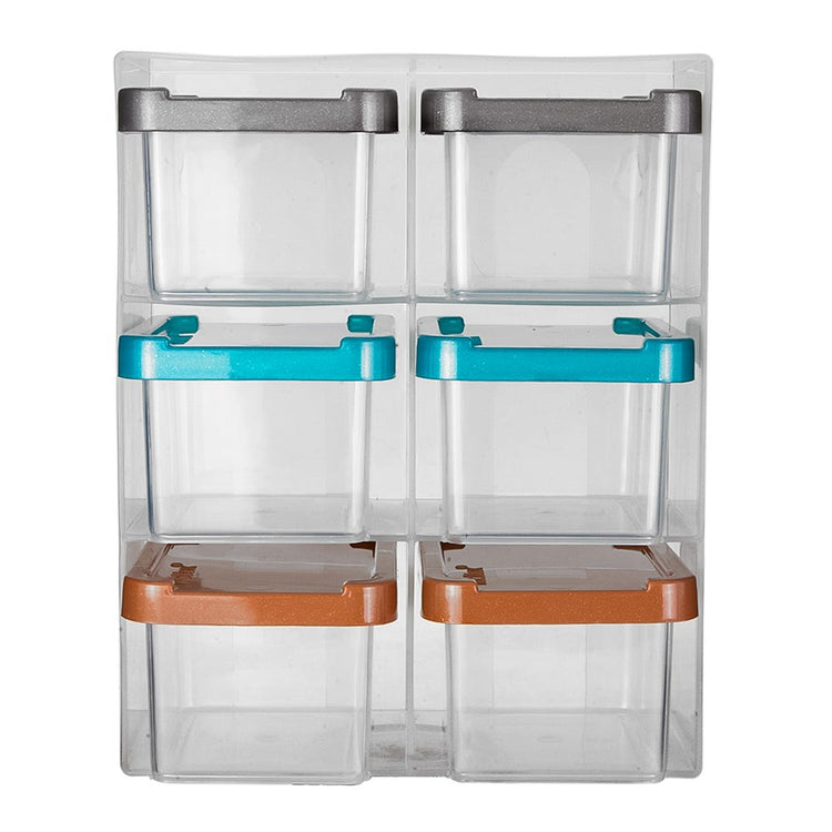 Juego de cajas de plástico de almacenamiento con base 6 piezas 200-7003-72 Home Sweet Home