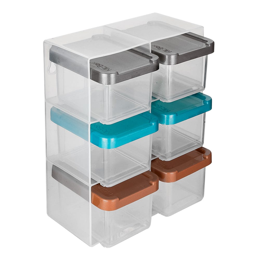 Juego de cajas de plástico de almacenamiento con base 6 piezas 200-7003-72 Home Sweet Home