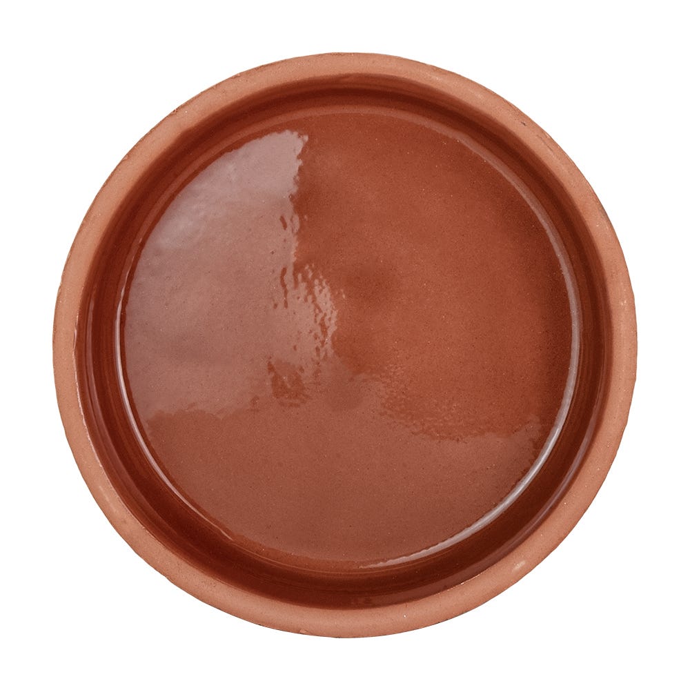 Tazón redondo de barro con esmalte en interior para hornear 13 x 3 cm Viapot