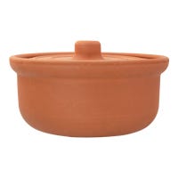 Cacerola de barro con interior natural con tapa 23.5 x 10 cm Viapot