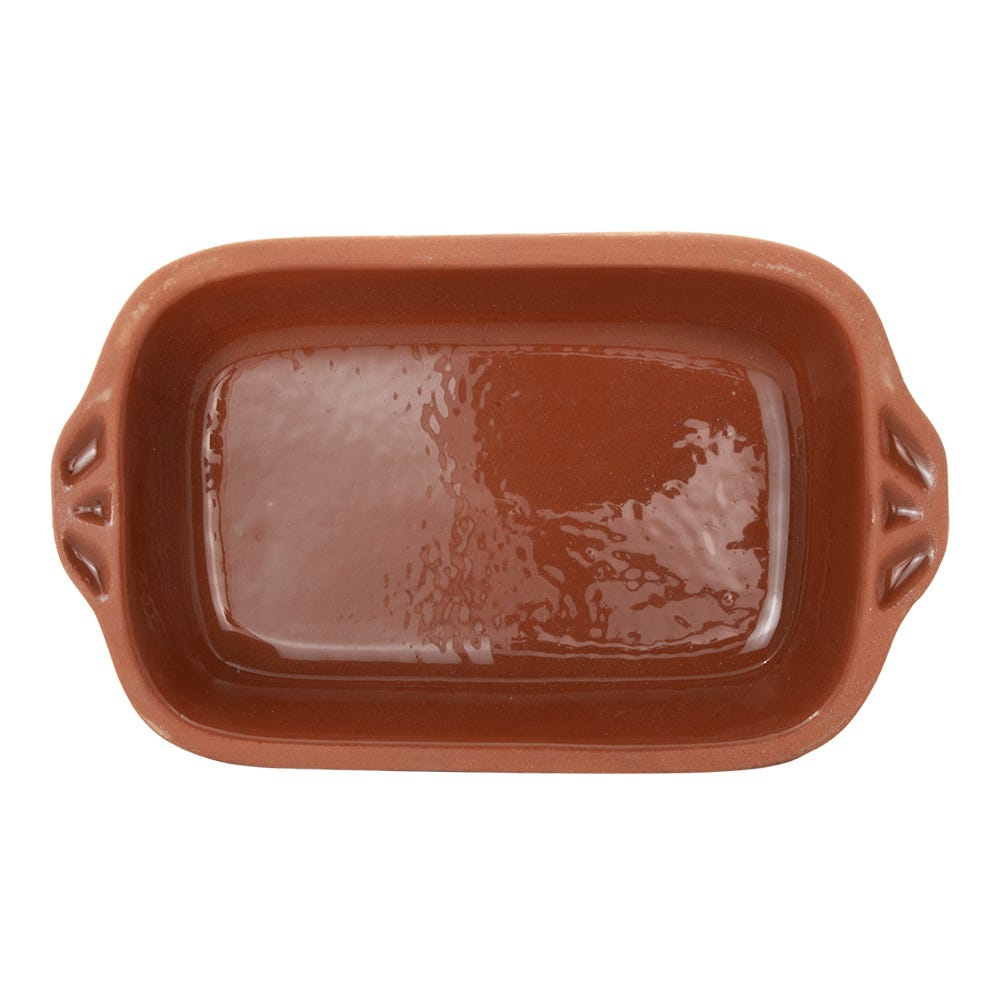 Charola rectangular de barro con esmalte en interior 23 x 13 x 4 cm Viapot