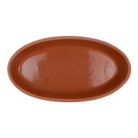 Charola Oval de barro con esmalte en interior para hornear 23 x 13 x 3.5 cm Viapot