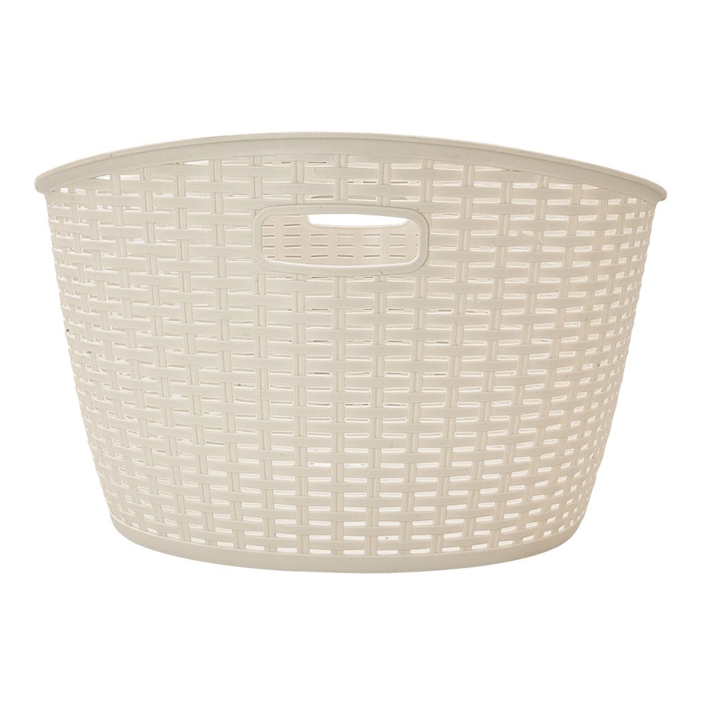 Canasta para ropa de plástico con diseño Rattan Ovalo 40 L 011078 Home Pro