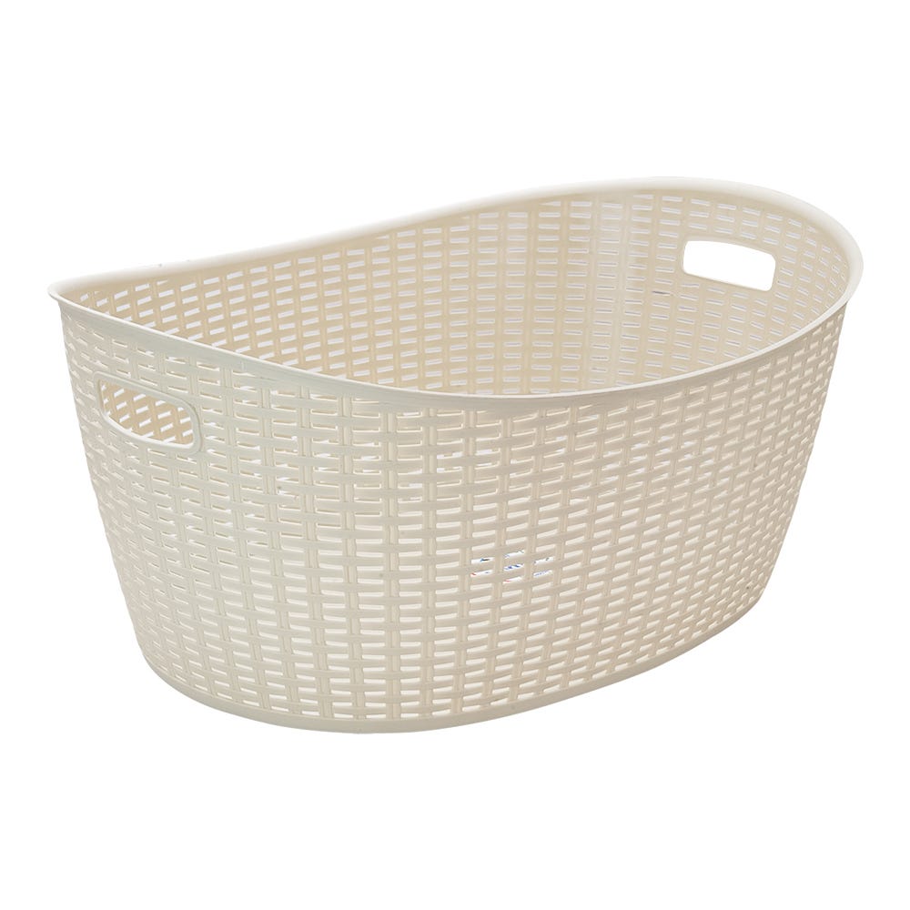 Canasta para ropa de plástico con diseño Rattan Ovalo 40 L 011078 Home Pro
