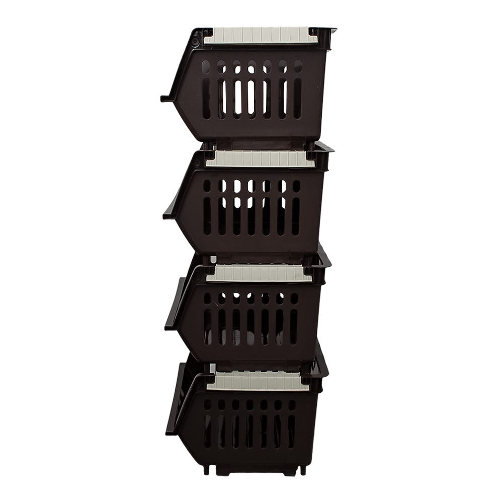 Canasta organizadora de plástico multiusos apilable de 4 niveles 011040-4 Home Pro