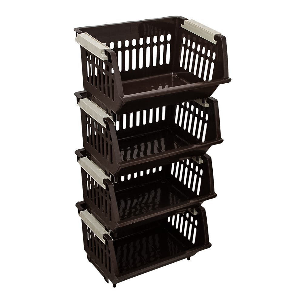 Canasta organizadora de plástico multiusos apilable de 4 niveles 011040-4 Home Pro