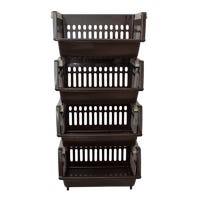 Canasta organizadora de plástico multiusos apilable de 4 niveles 011040-4 Home Pro