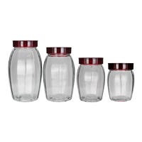 Juego de 4 contenedores vidrio con tapa ATGS32 Home Sweet Home