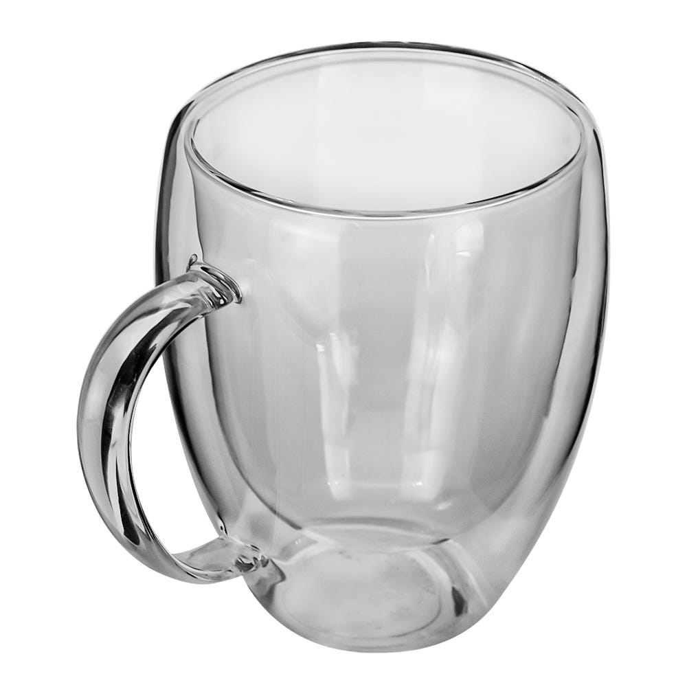 Juego de 2 tazas de vidrio de doble pared 300 ml BG05 Home Sweet Home