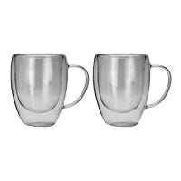 Juego de 2 tazas de vidrio de doble pared 300 ml BG05 Home Sweet Home