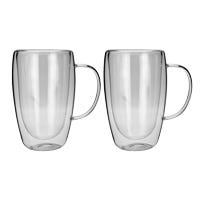 Juego de 2 tazas de vidrio de doble pared 400 ml BG06 Home Sweet Home