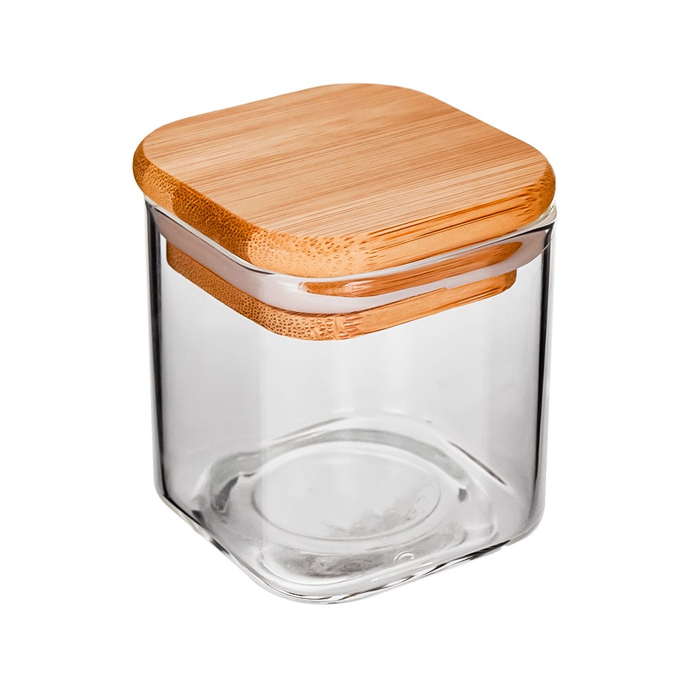 Frasco de vidrio con tapa de bambú 140 ml SG170 Home Sweet Home