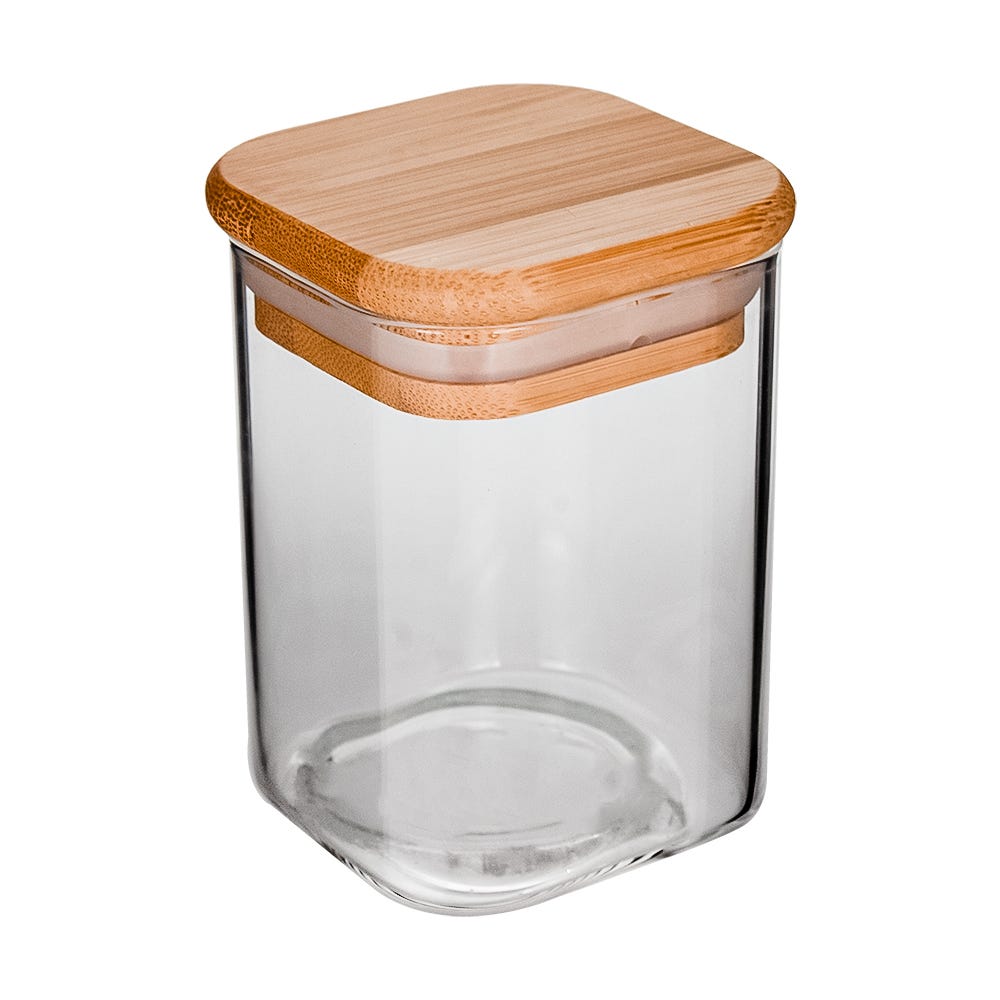 Frasco de vidrio con tapa de bambú 190 ml SG250 Home Sweet Home