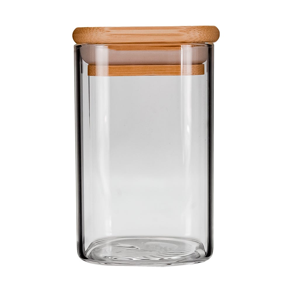 Frasco de vidrio con tapa de bambú 220 ml SG300 Home Sweet Home 