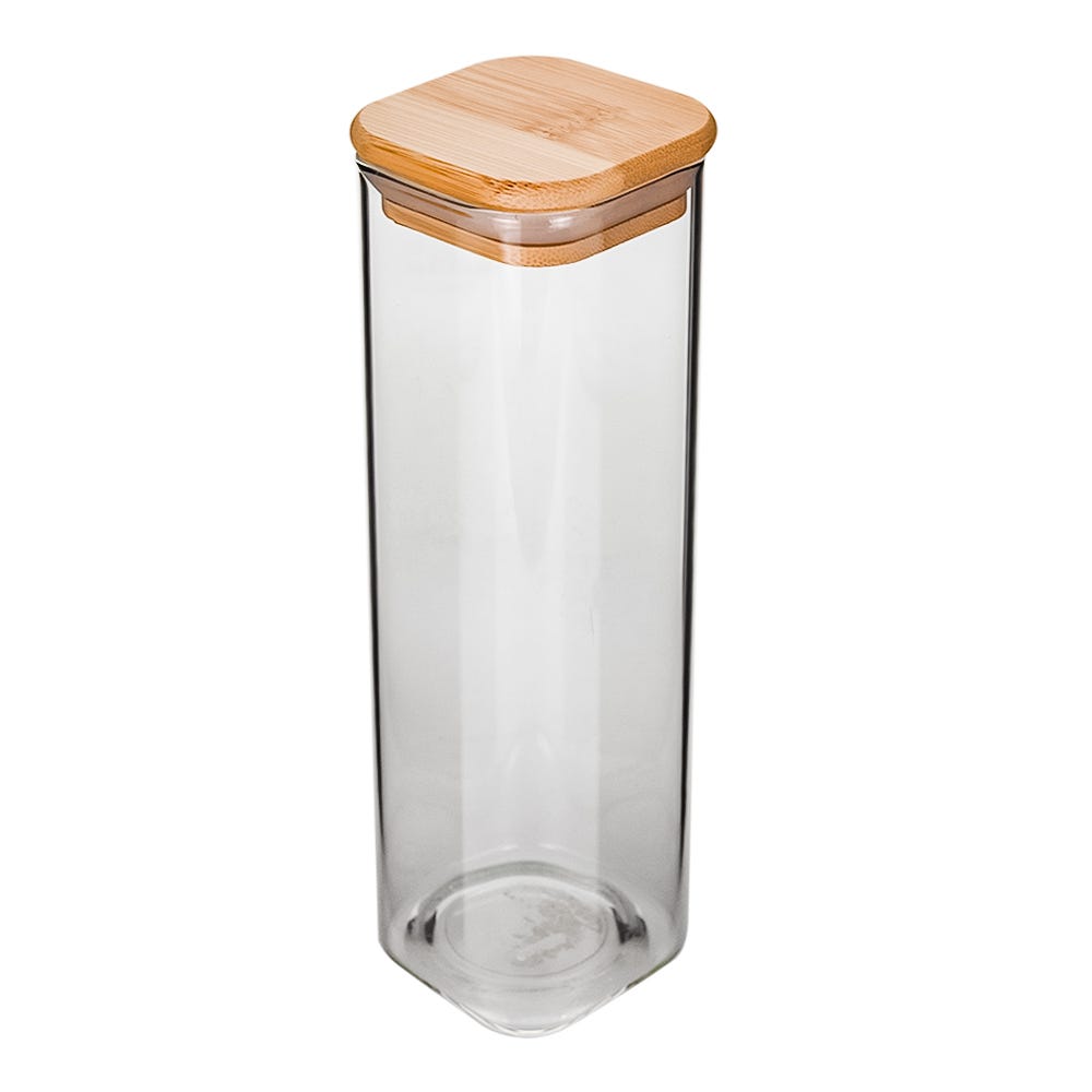 Frasco de vidrio con tapa de bambú 500 ml SG540 Home Sweet Home