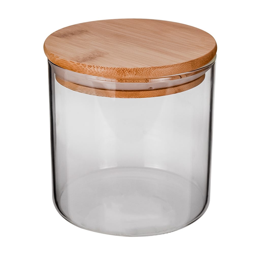 Frasco de vidrio con tapa de bambú 560 ml RG550 Home Sweet Home