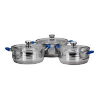 Juego de 3 ollas acero inoxidable acabado espejo con tapa Besten Qualité