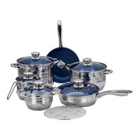 Batería de cocina acero inoxidable acabado espejo 12 piezas Kuche Qualité