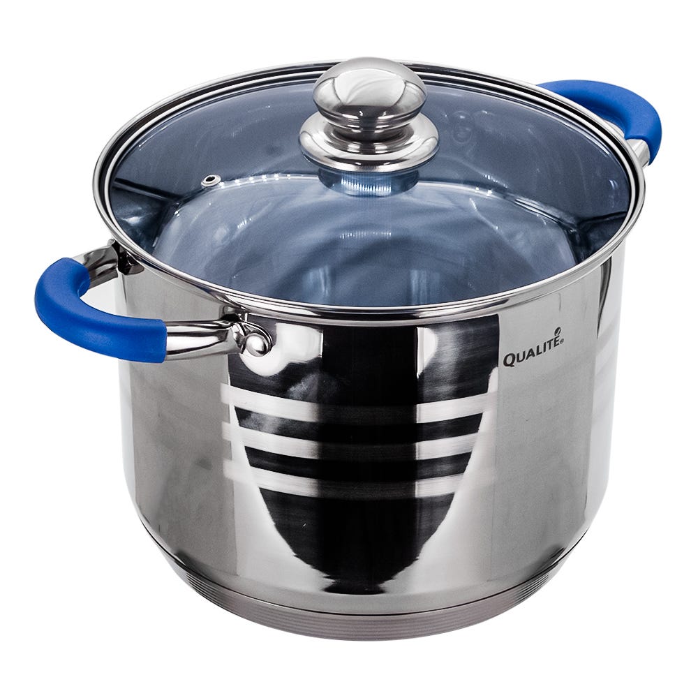 Batería de cocina acero inoxidable acabado espejo 12 piezas Tasse Qualité