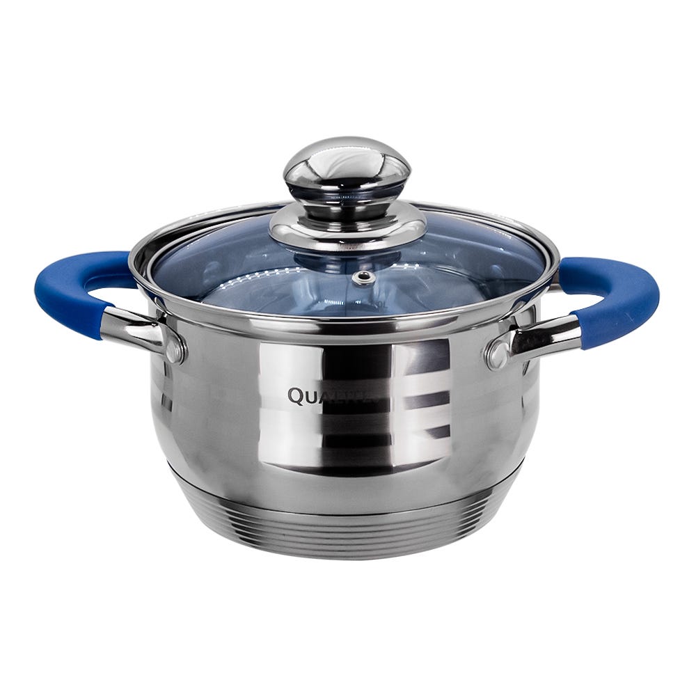 Batería de cocina acero inoxidable acabado espejo 12 piezas Tasse Qualité