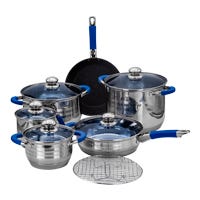 Batería de cocina acero inoxidable acabado espejo 12 piezas Tasse Qualité