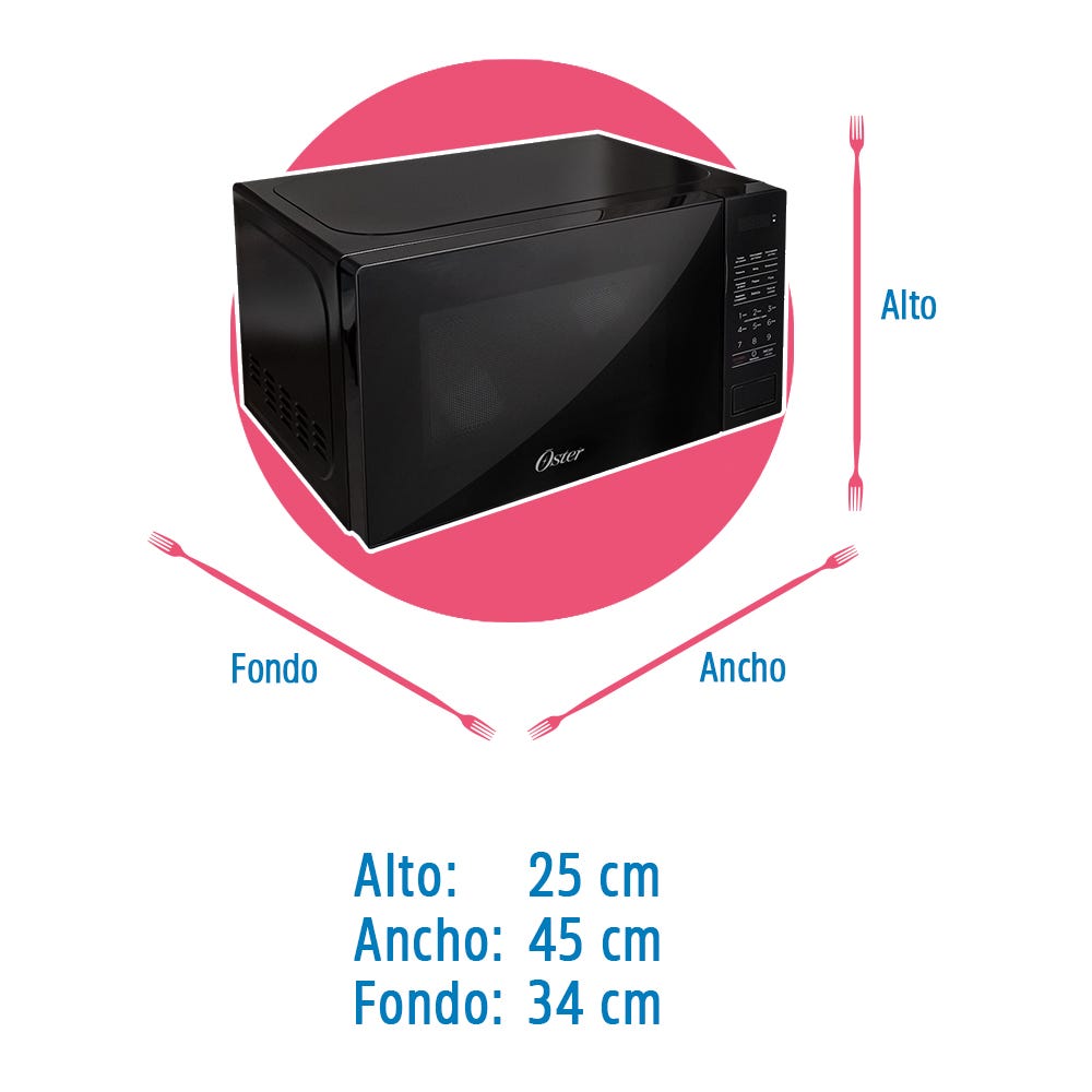 Horno de microondas negro 0.7 p3 40 cm OGGMEX270 Oster