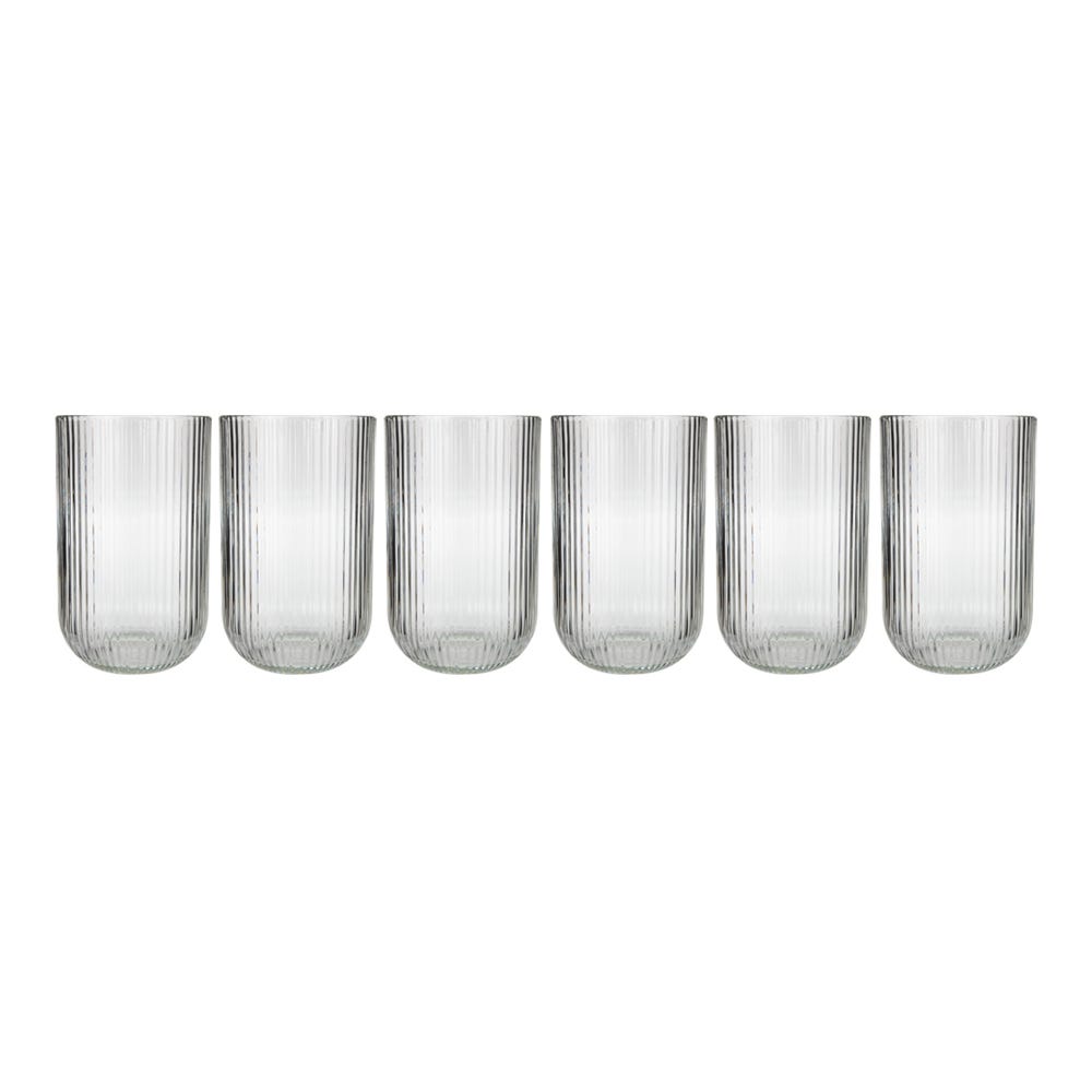 Juego de vasos de vidrio con relieve 6 piezas ATH-868 Chef Market