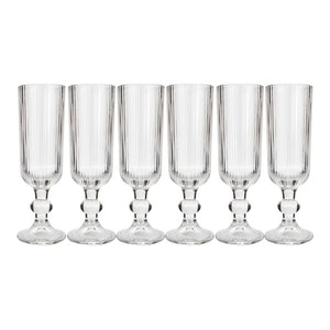 Juego de copas altas de vidrio con relieve 6 piezas ATH-869 Chef Market